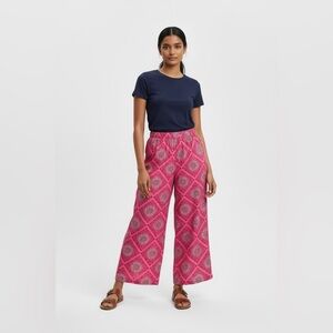 Belle du Jour Girls Pink Printed Wide Leg Pants Size Small